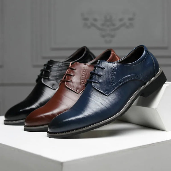 Elegant Pointed Toe Oxfords for Men - Soft Bottom Business Casual Formal Dress Shoes for Office, Weddings, and Parties